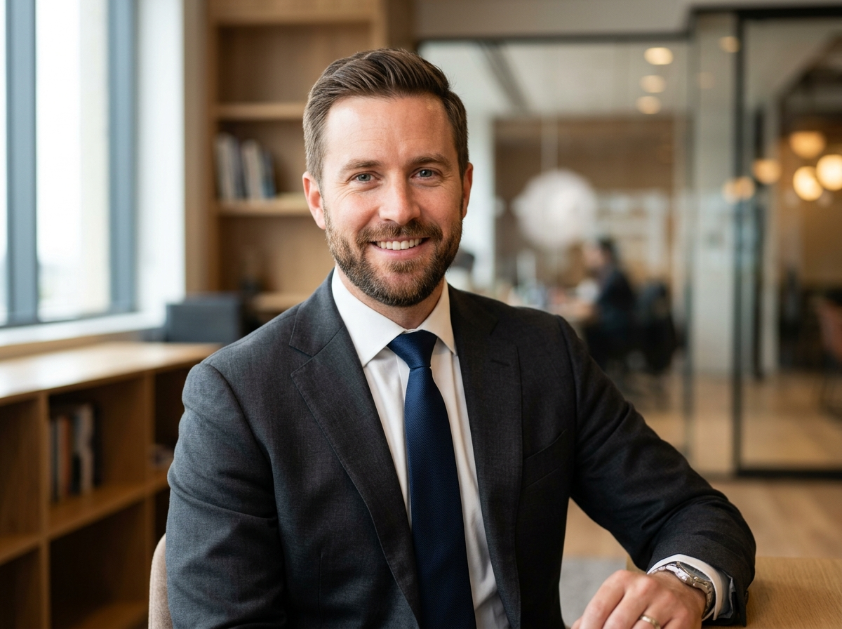 James K. business professional client headshot in suit